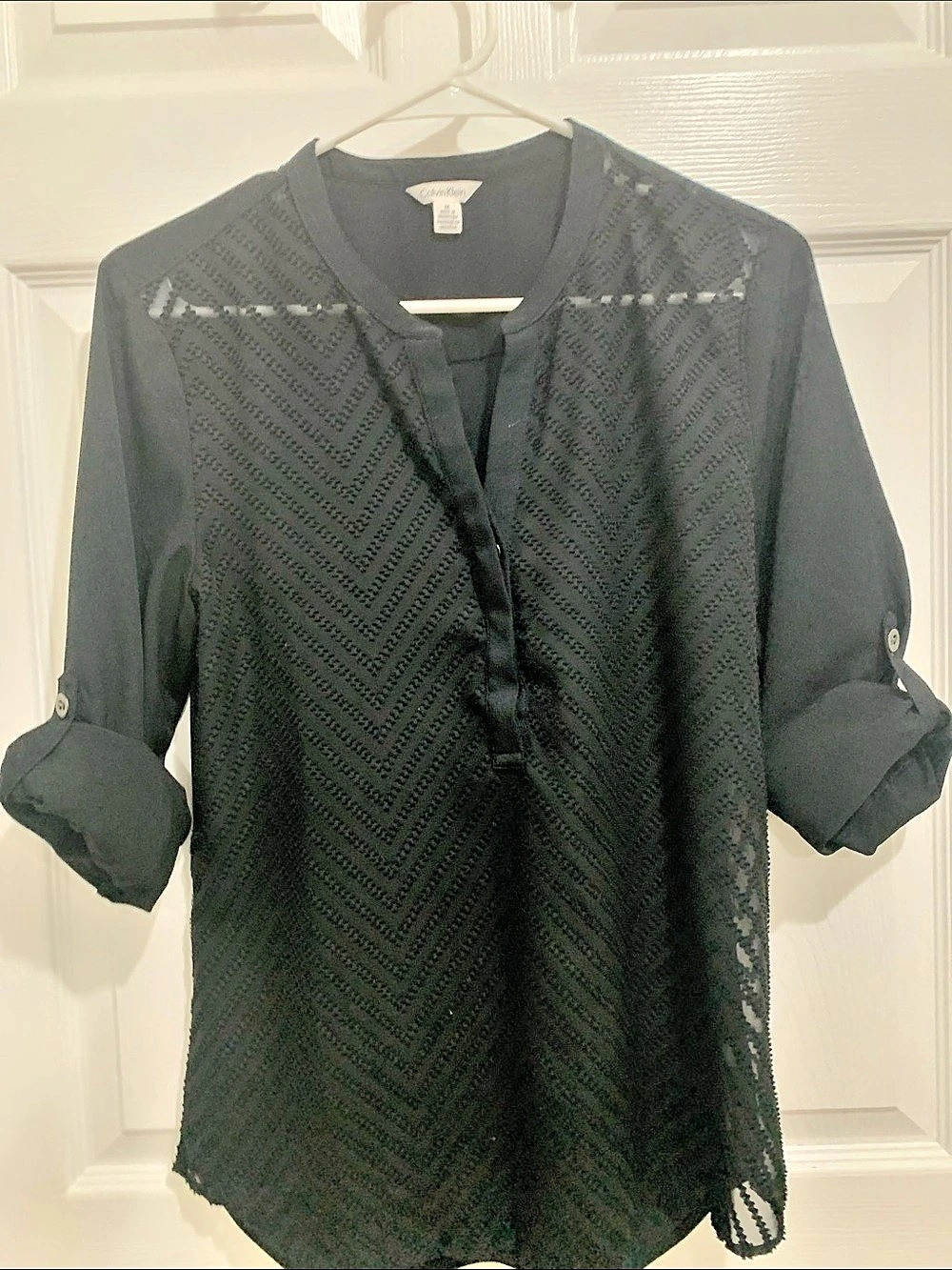 Chico's Black Geometric Blouse